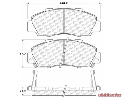 Centric C-Tek Ceramic Brake Pads with Shims 103.05030 - 103.05030