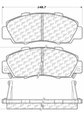 Centric C-Tek Ceramic Brake Pads with Shims 103.05030                                     - 103.05030 - Image 3