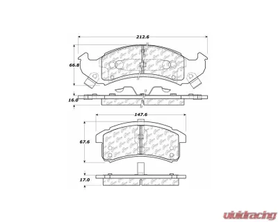 Centric C-Tek Ceramic Brake Pads with Shims 103.05050 - 103.05050