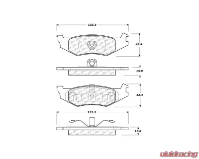 Centric C-Tek Ceramic Brake Pads with Shims 103.05120 - 103.05120