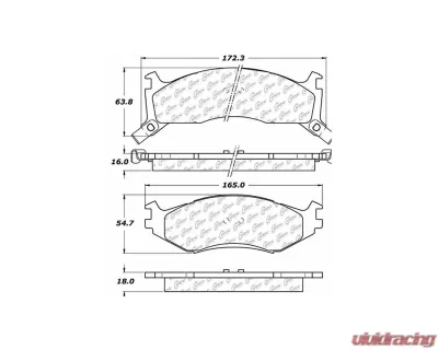 Centric C-Tek Ceramic Brake Pads with Shims 103.05240 - 103.05240