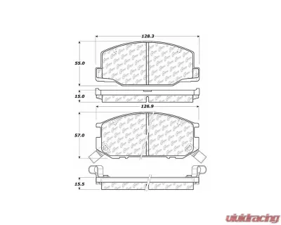 Centric C-Tek Ceramic Brake Pads with Shims 103.05270 - 103.05270