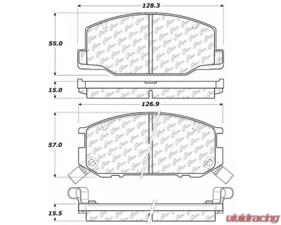 Centric C-Tek Ceramic Brake Pads with Shims 103.05270 - 103.05270