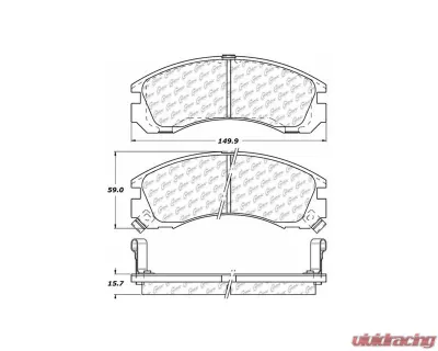Centric C-Tek Ceramic Brake Pads with Shims 103.05300 - 103.05300