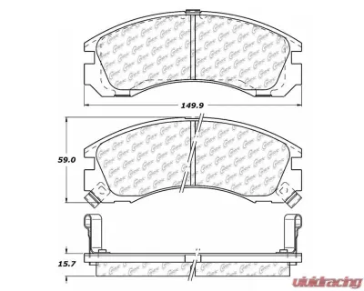Centric C-Tek Ceramic Brake Pads with Shims 103.05300 - 103.05300