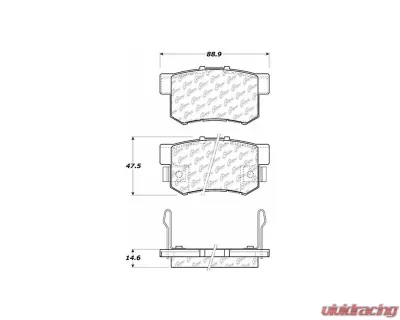 Centric C-Tek Ceramic Brake Pads with Shims 103.05360 - 103.05360