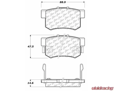 Centric C-Tek Ceramic Brake Pads with Shims 103.05360 - 103.05360