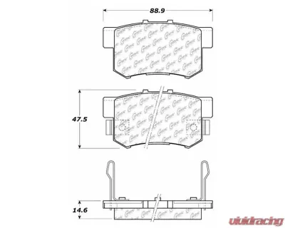 Centric C-Tek Ceramic Brake Pads with Shims 103.05370 - 103.05370