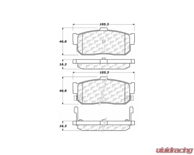 Centric C-Tek Ceramic Brake Pads with Shims 103.05400 - 103.05400