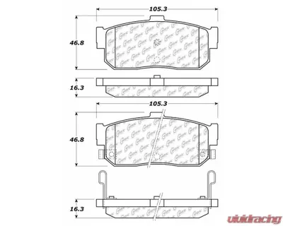 Centric C-Tek Ceramic Brake Pads with Shims 103.05400 - 103.05400