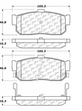 Centric C-Tek Ceramic Brake Pads with Shims 103.05400                                     - 103.05400 - Image 3