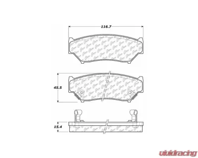 Centric C-Tek Ceramic Brake Pads with Shims 103.05560 - 103.05560