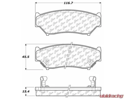 Centric C-Tek Ceramic Brake Pads with Shims 103.05560 - 103.05560