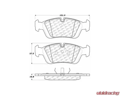 Centric C-Tek Ceramic Brake Pads with Shims 103.05580 - 103.05580