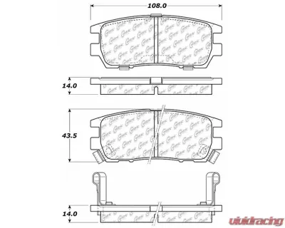 Centric C-Tek Ceramic Brake Pads with Shims 103.05670 - 103.05670