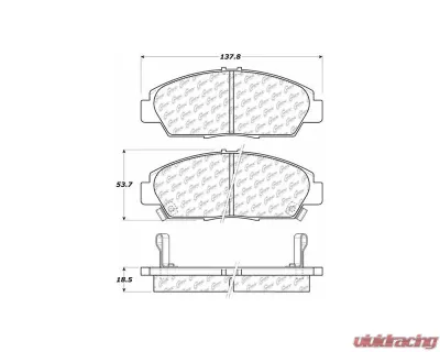 Centric C-Tek Ceramic Brake Pads with Shims 103.05680 - 103.05680