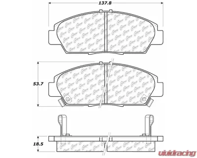 Centric C-Tek Ceramic Brake Pads with Shims 103.05680 - 103.05680