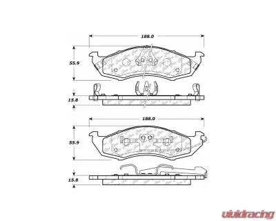 Centric C-Tek Ceramic Brake Pads with Shims 103.05760 - 103.05760