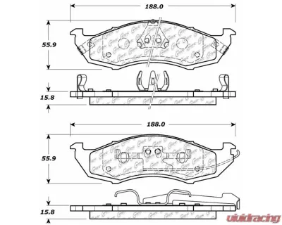 Centric C-Tek Ceramic Brake Pads with Shims 103.05760 - 103.05760