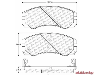Centric C-Tek Ceramic Brake Pads with Shims 103.05790 - 103.05790