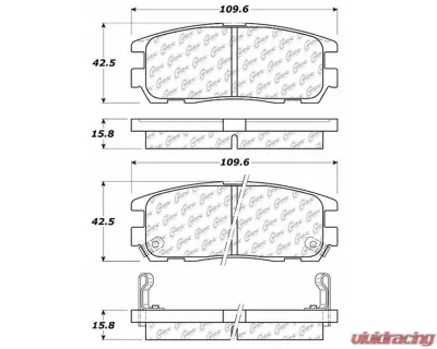 Centric C-Tek Ceramic Brake Pads with Shims 103.05800 - 103.05800