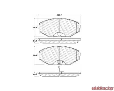 Centric C-Tek Ceramic Brake Pads with Shims 103.05870 - 103.05870