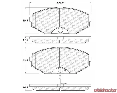 Centric C-Tek Ceramic Brake Pads with Shims 103.05870 - 103.05870