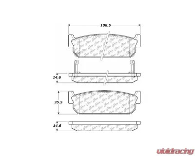 Centric C-Tek Ceramic Brake Pads with Shims 103.05880 - 103.05880