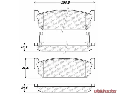 Centric C-Tek Ceramic Brake Pads with Shims 103.05880 - 103.05880