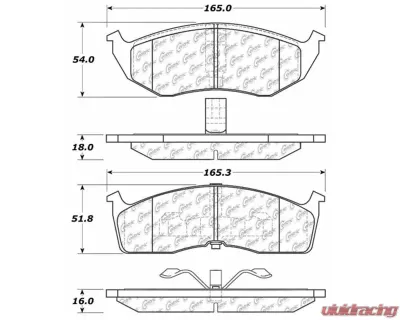 Centric C-Tek Ceramic Brake Pads with Shims 103.05910 - 103.05910