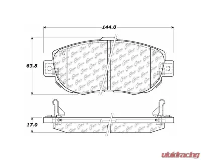 Centric C-Tek Ceramic Brake Pads with Shims 103.06190 - 103.06190