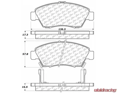 Centric C-Tek Ceramic Brake Pads with Shims 103.06210 - 103.06210