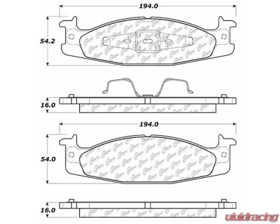 Centric C-Tek Ceramic Brake Pads with Shims 103.06320 - 103.06320