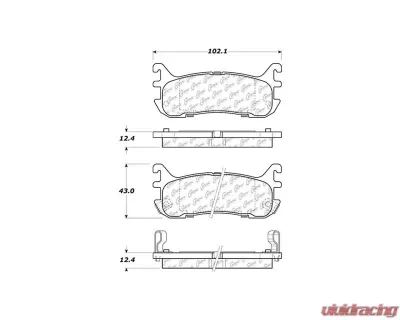 Centric C-Tek Ceramic Brake Pads with Shims 103.06360 - 103.06360