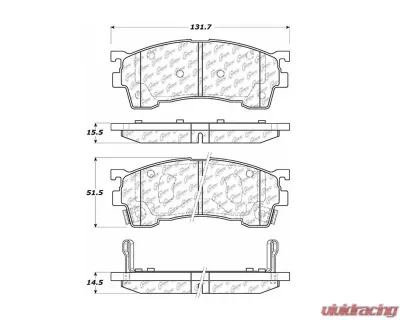 Centric C-Tek Ceramic Brake Pads with Shims 103.06370 - 103.06370