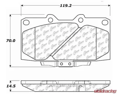 Centric C-Tek Ceramic Brake Pads with Shims 103.06470 - 103.06470
