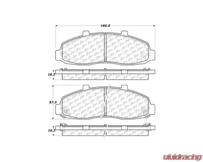 Centric C-Tek Ceramic Brake Pads with Shims 103.06790 - 103.06790