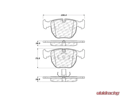 Centric C-Tek Ceramic Brake Pads with Shims 103.06810 - 103.06810