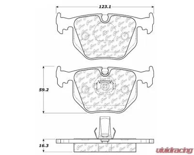 Centric C-Tek Ceramic Brake Pads with Shims 103.06830 - 103.06830