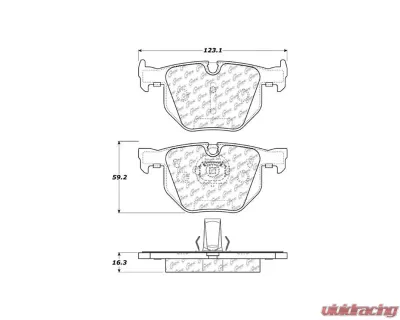 Centric C-Tek Ceramic Brake Pads with Shims 103.06831 - 103.06831