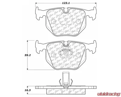 Centric C-Tek Ceramic Brake Pads with Shims 103.06831 - 103.06831