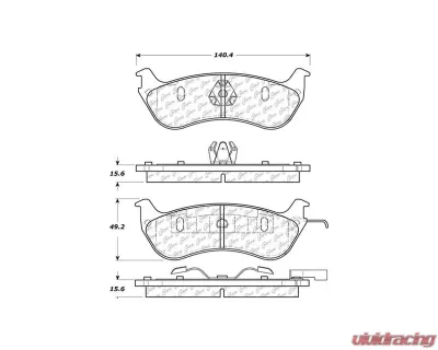Centric C-Tek Ceramic Brake Pads with Shims 103.06900 - 103.06900