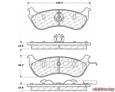 Centric C-Tek Ceramic Brake Pads with Shims 103.06900 - 103.06900