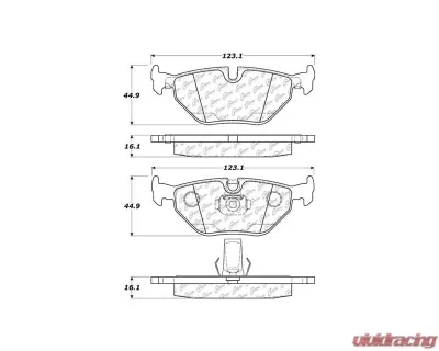 Centric C-Tek Ceramic Brake Pads with Shims 103.06921 - 103.06921