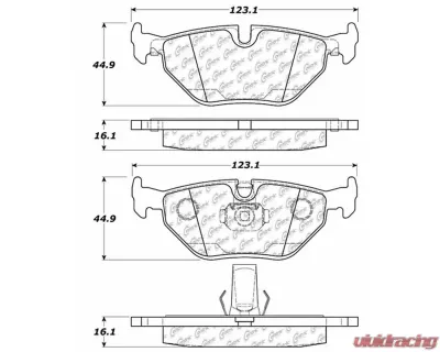 Centric C-Tek Ceramic Brake Pads with Shims 103.06921 - 103.06921