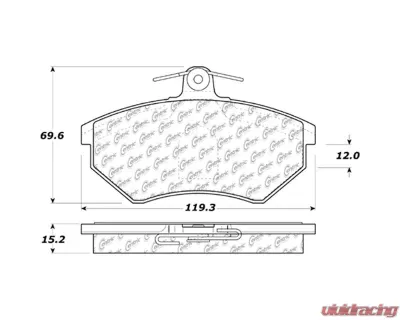 Centric C-Tek Ceramic Brake Pads with Shims 103.06960 - 103.06960