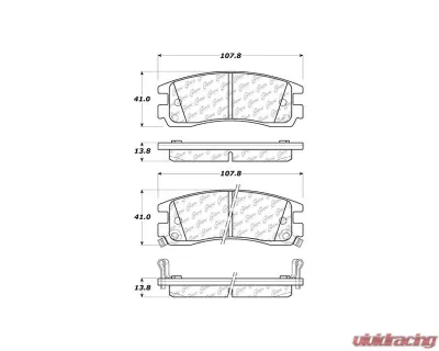 Centric C-Tek Ceramic Brake Pads with Shims 103.06980 - 103.06980