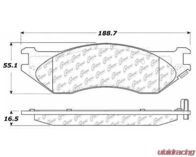 Centric C-Tek Ceramic Brake Pads with Shims 103.07020 - 103.07020