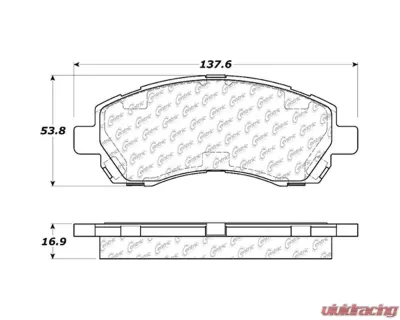 Centric C-Tek Ceramic Brake Pads with Shims 103.07220 - 103.07220
