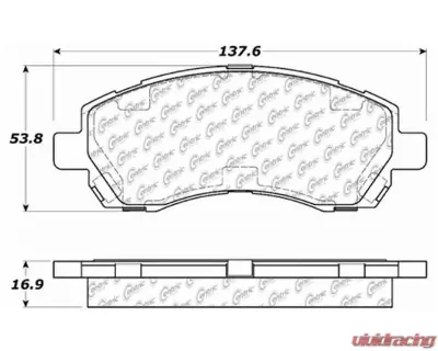 Centric C-Tek Ceramic Brake Pads with Shims 103.07220 - 103.07220